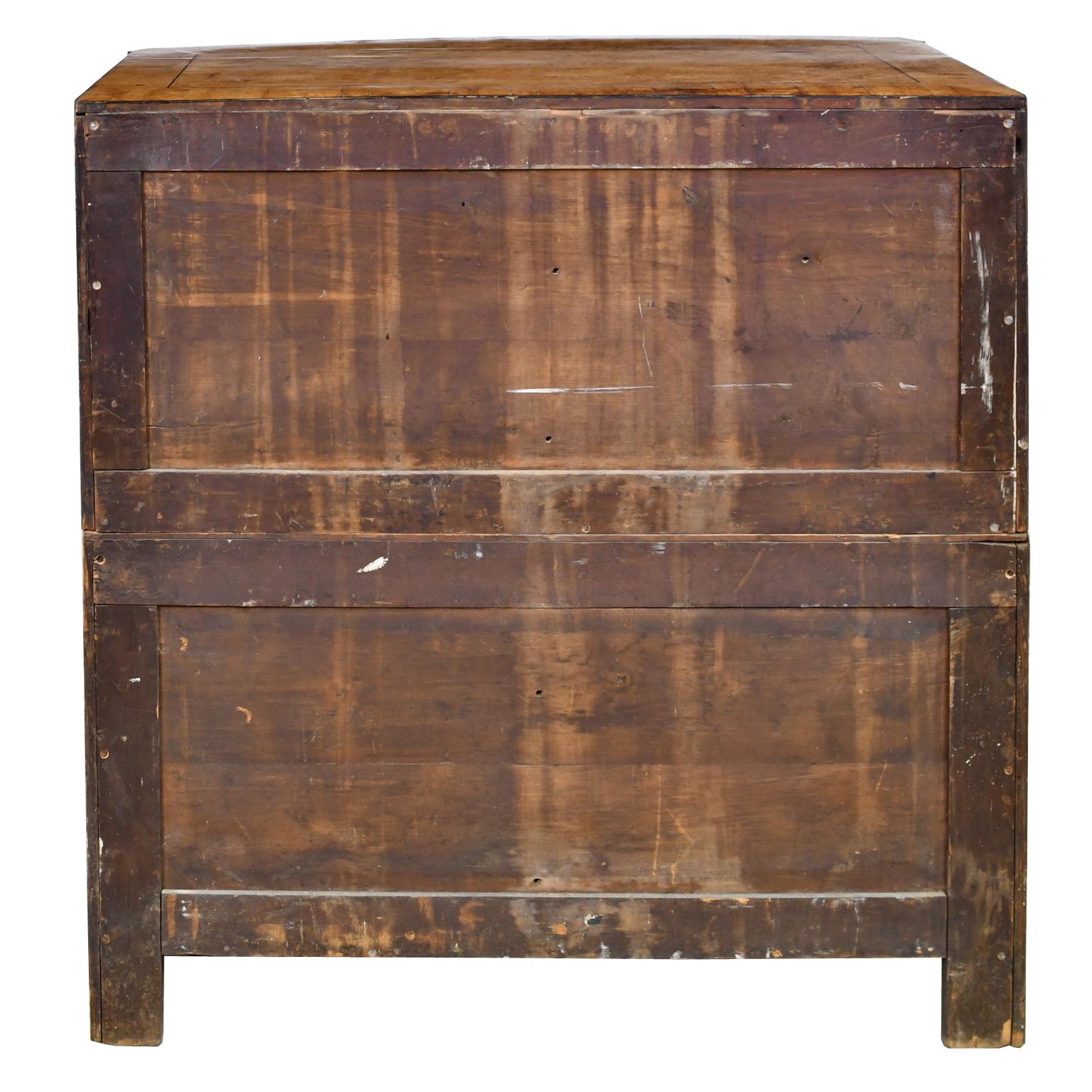 19th Century Empire Bow-Front Chest in Burled Olivewood and Ebony 2