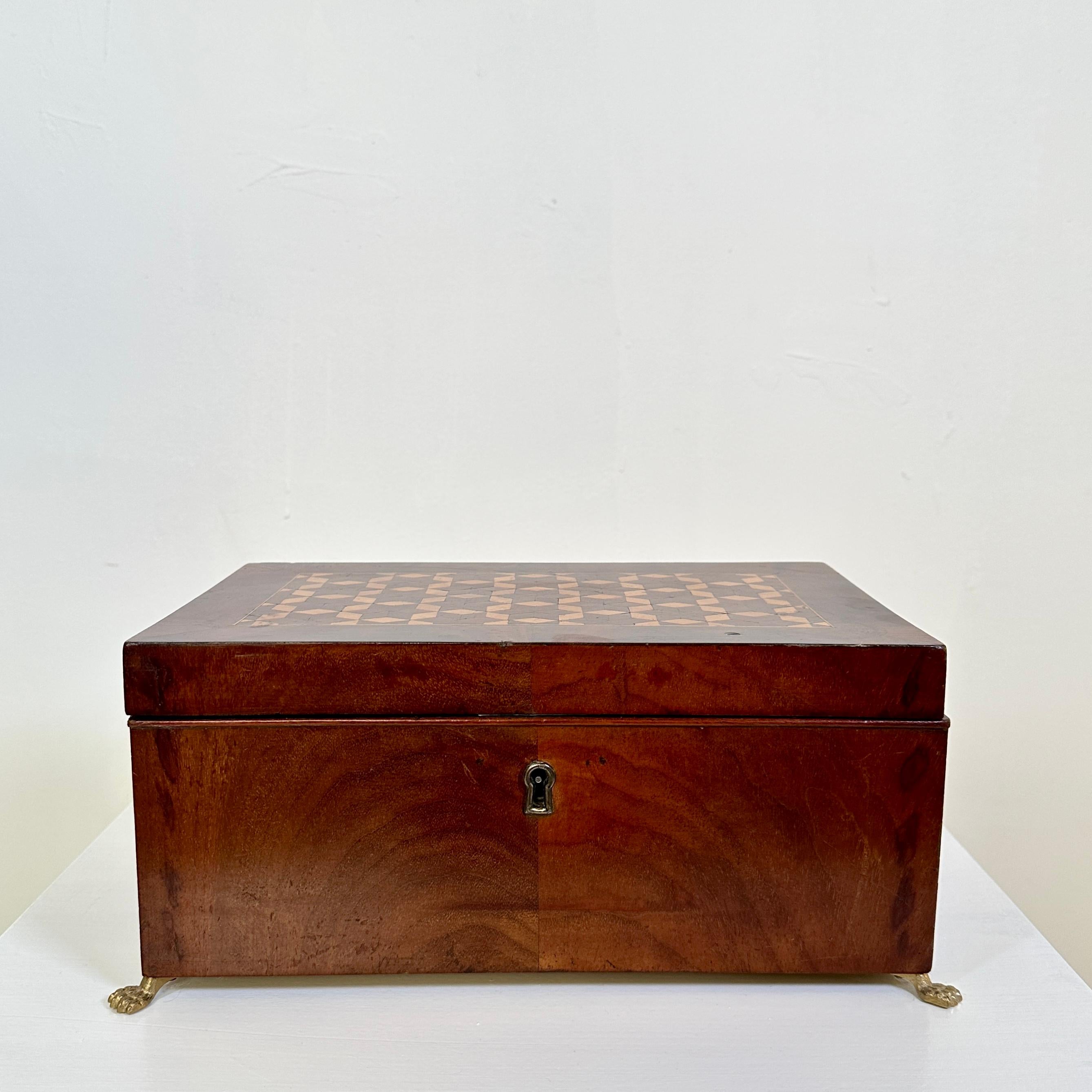 19th Century Empire Box in Mahogany and Boxwood, around 1810 For Sale ...