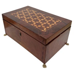 19th Century Empire Box in Mahogany and Boxwood, around 1810