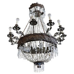 19th Century Empire Bronze and Crystals Luxury Chandelier