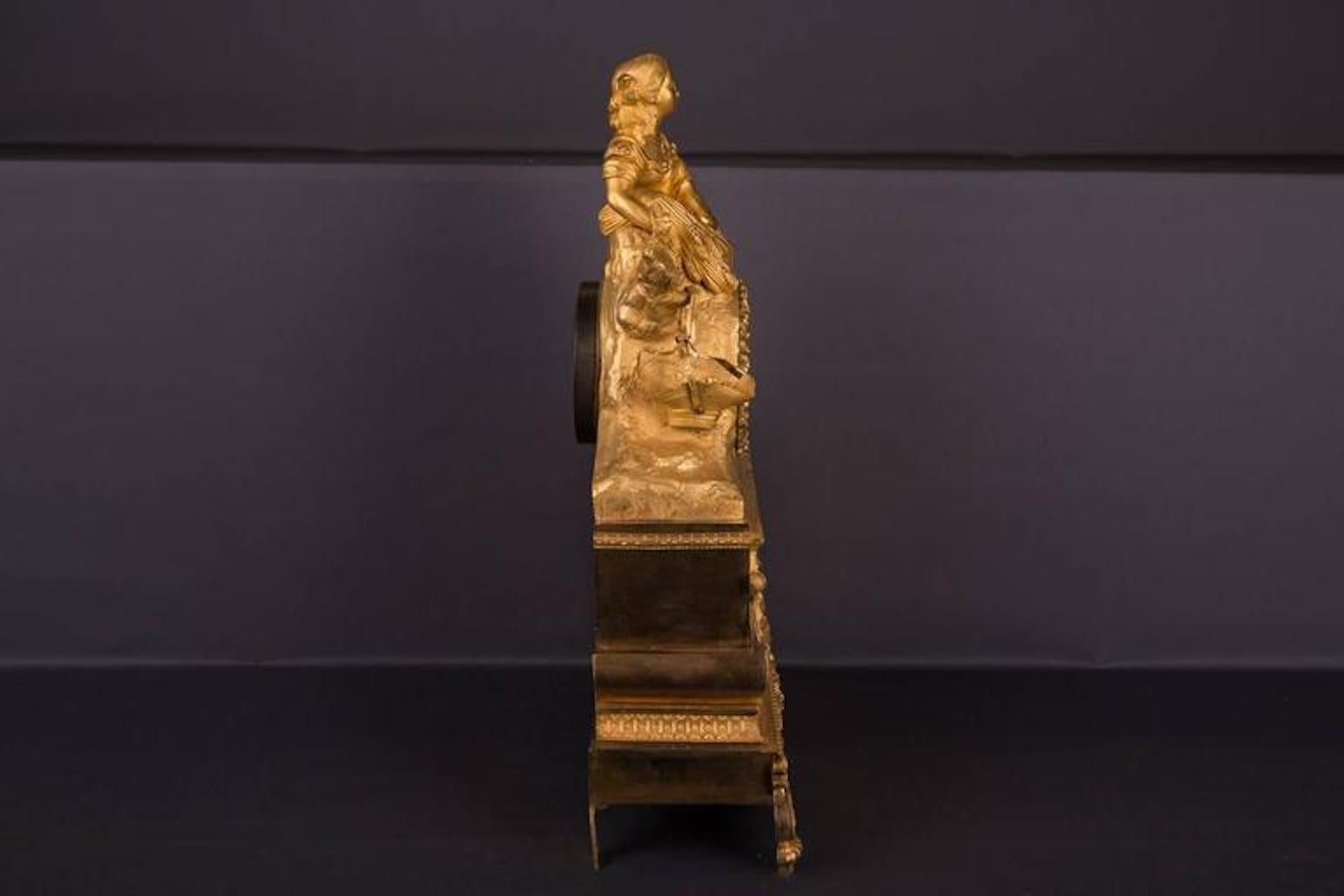 Péndulo de Bronce Dorado al Fuego Imperio del Siglo XIX en Bueno estado para la venta en Berlin, DE