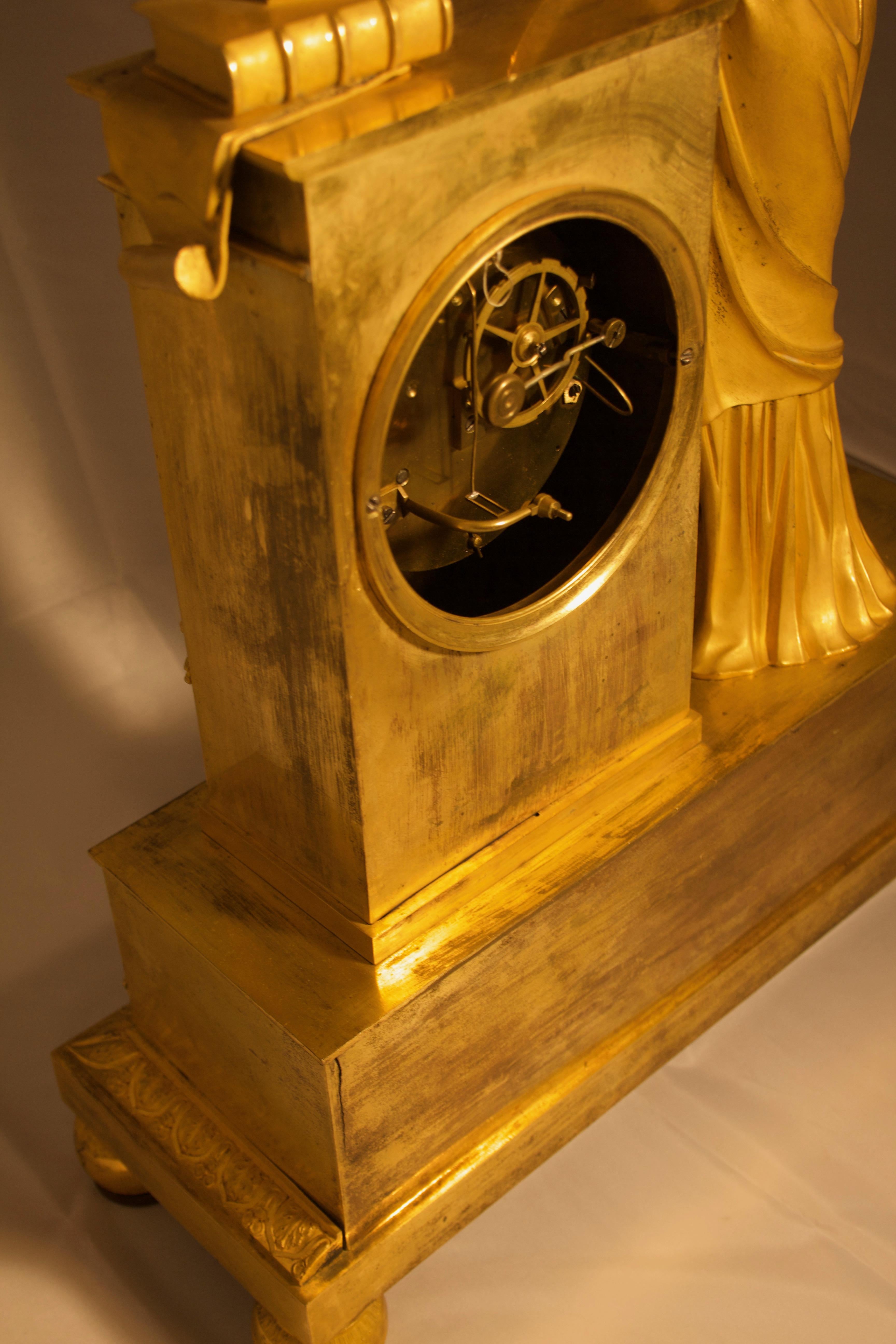 19th Century Empire Bronze Mantel Clock Lepine 6