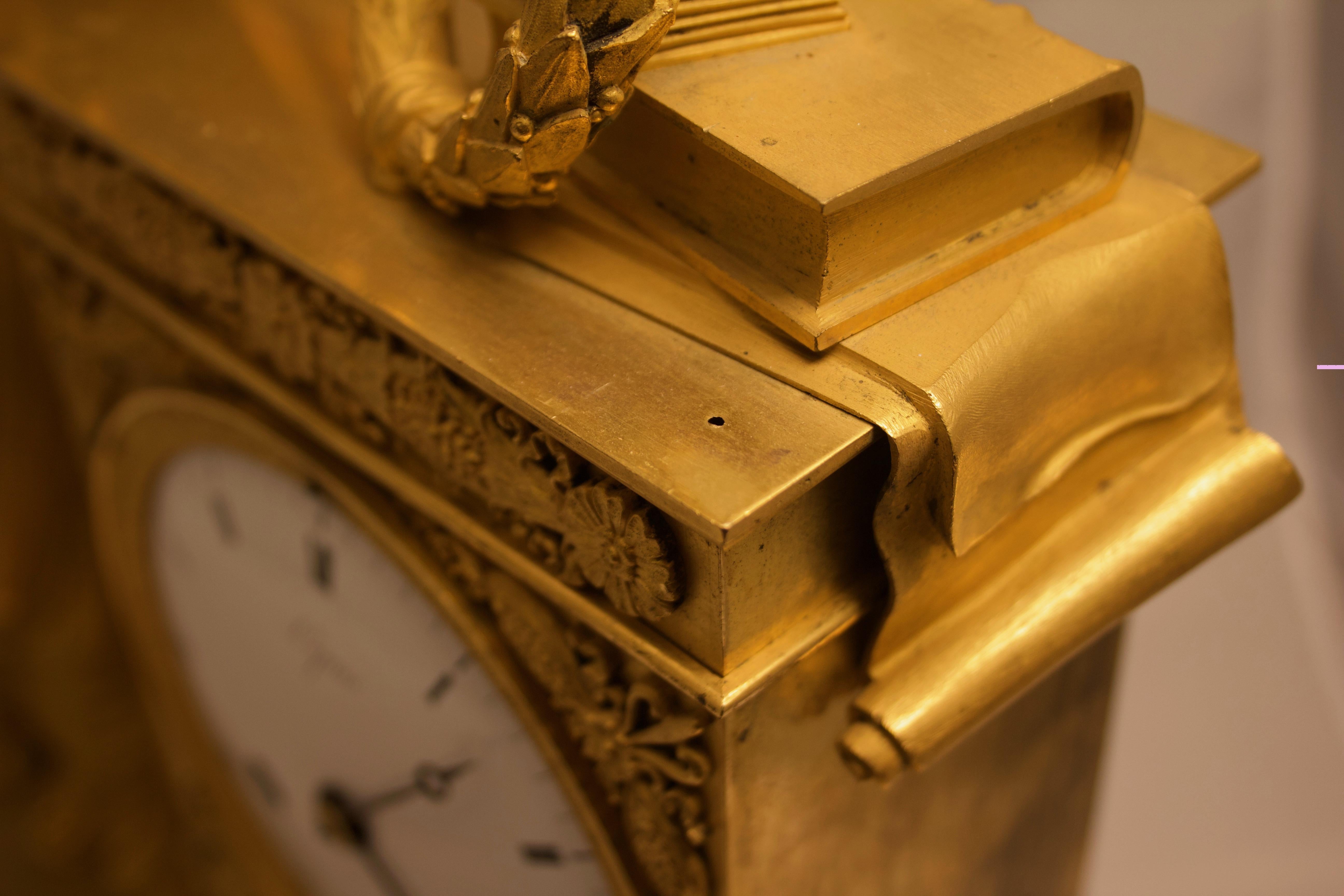 19th Century Empire Bronze Mantel Clock Lepine 11