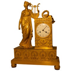 19th Century Empire Bronze Mantel Clock Lepine