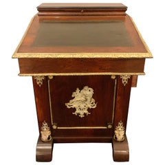 empire davenport 19th Century Empire Bronze Mounted Antique Davenport Desk