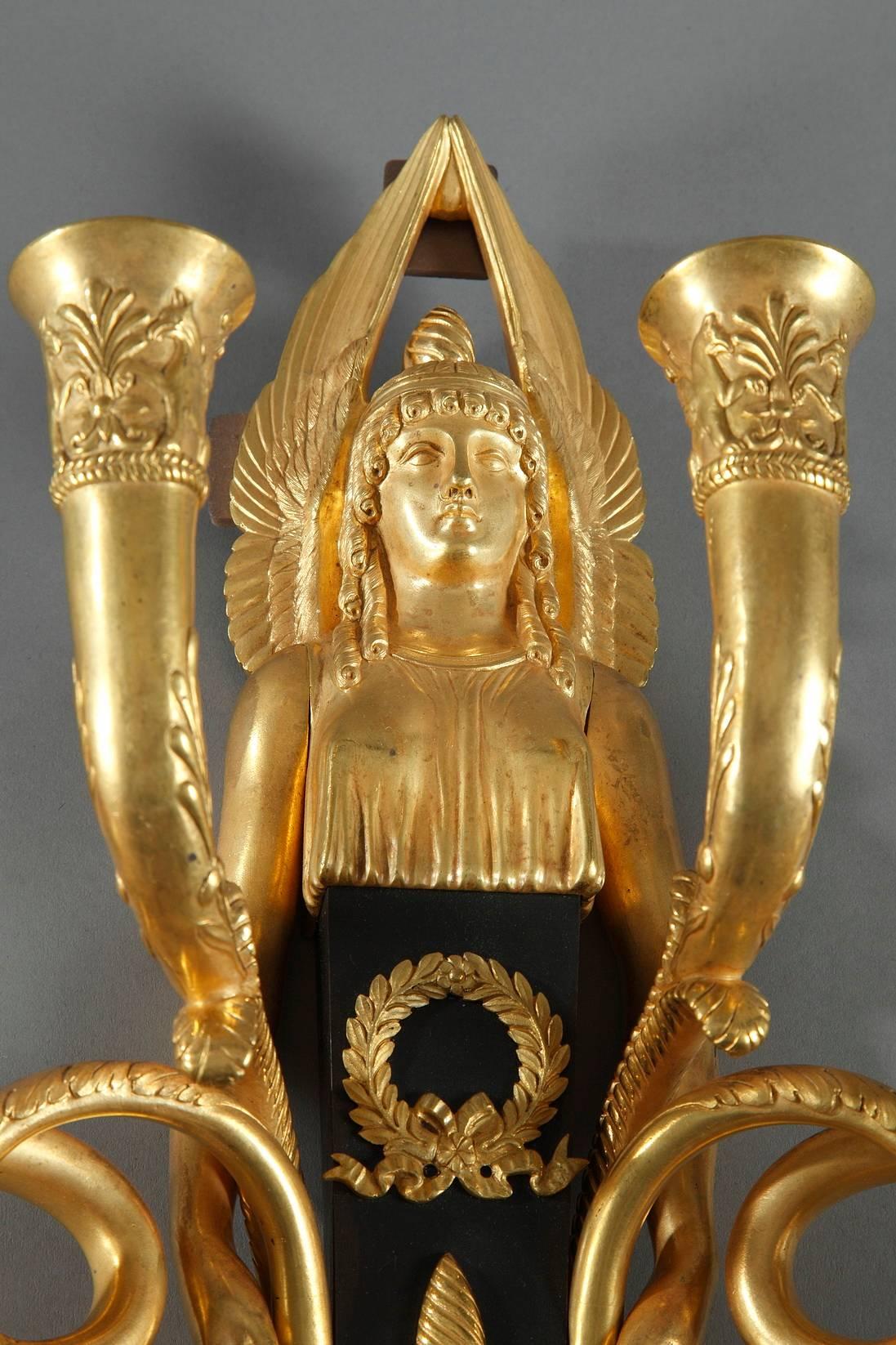  19th Century Empire Bronze Sconces For Sale 2