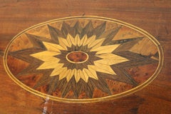 19th Century Italian Marquetry Center Table, mahogany center table