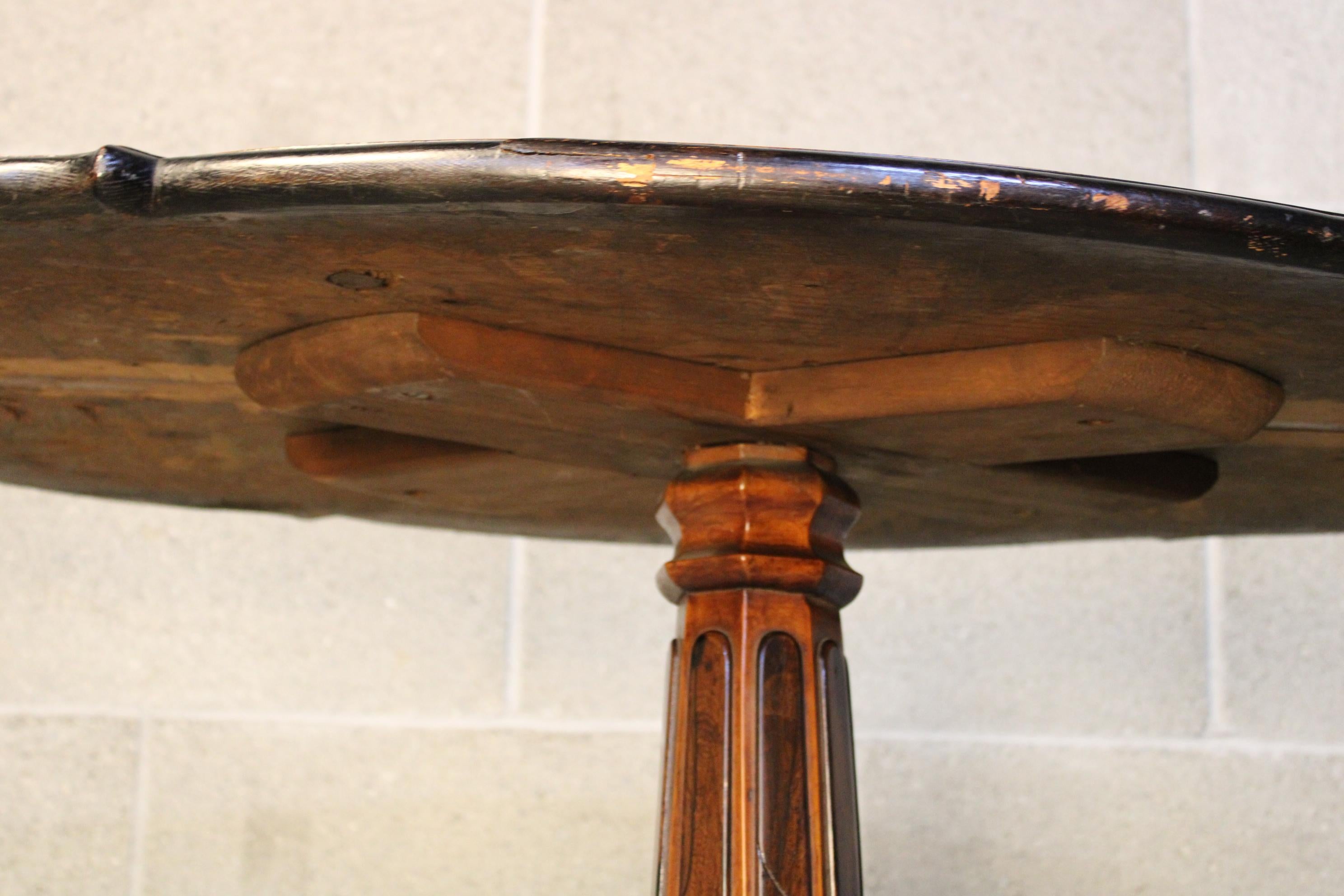 19th Century Italian Marquetry Center Table, mahogany center table For Sale 3