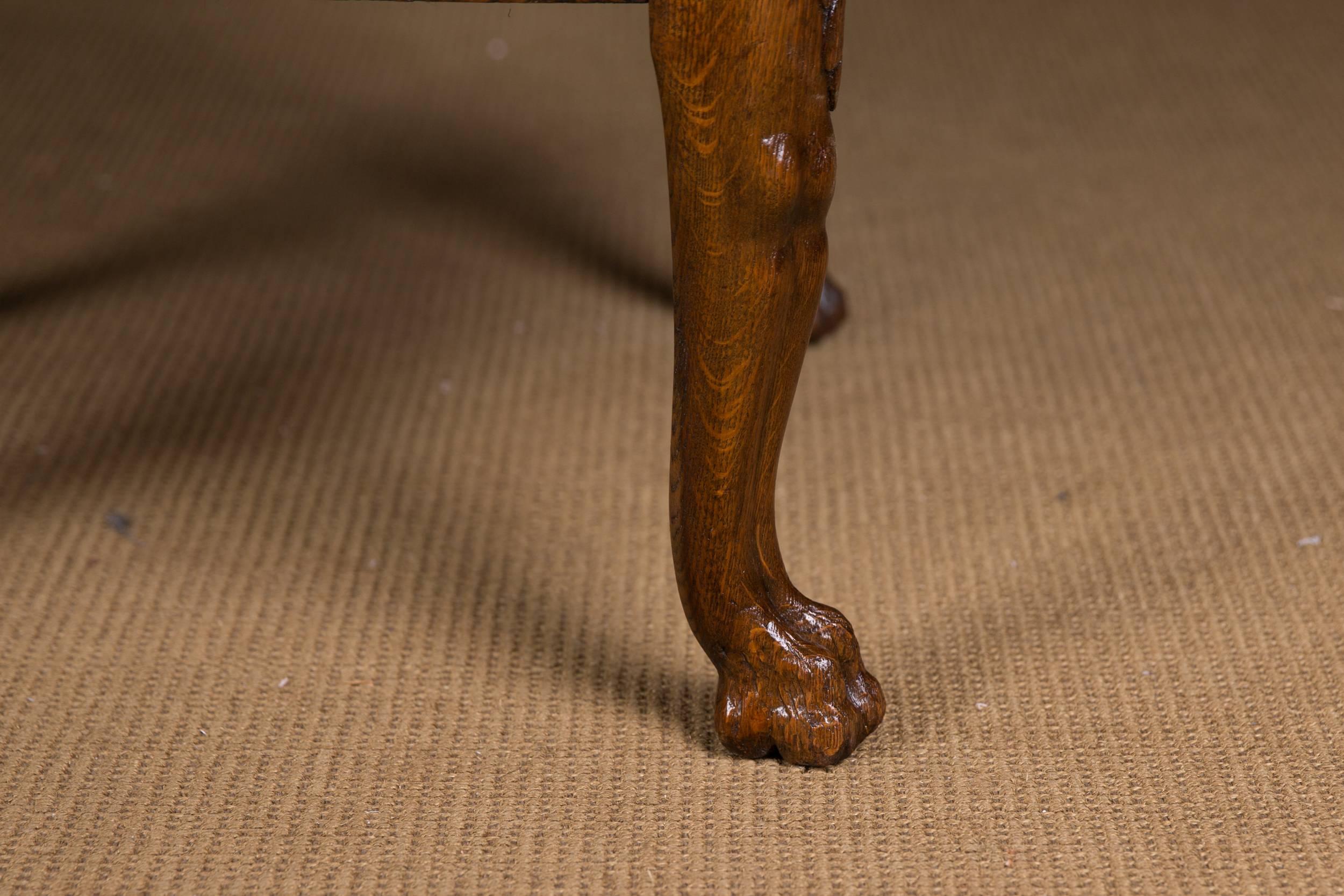 19th Century, Empire Chair with Lion Head, circa 1850-1870 Solid Oak 2