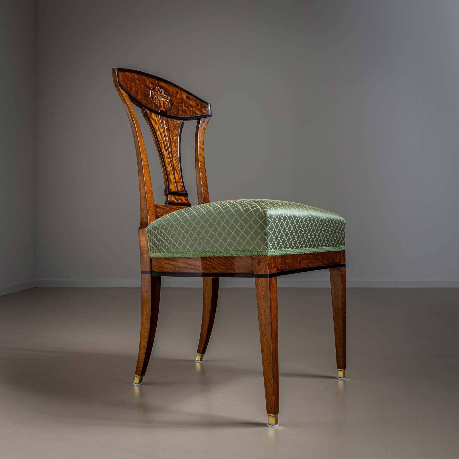 Brass 19th Century Biedermeier Side Chairs, Vienna around 1810 For Sale