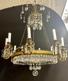 19th Century Empire Chandelier having Ten Lights, Dore Bronze, Neoclassical