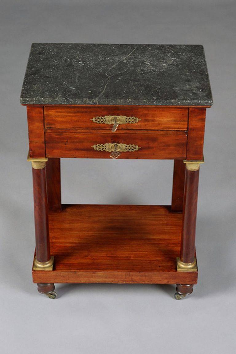 French 19th Century Empire Commode, Nightstand or Sewing Table For Sale