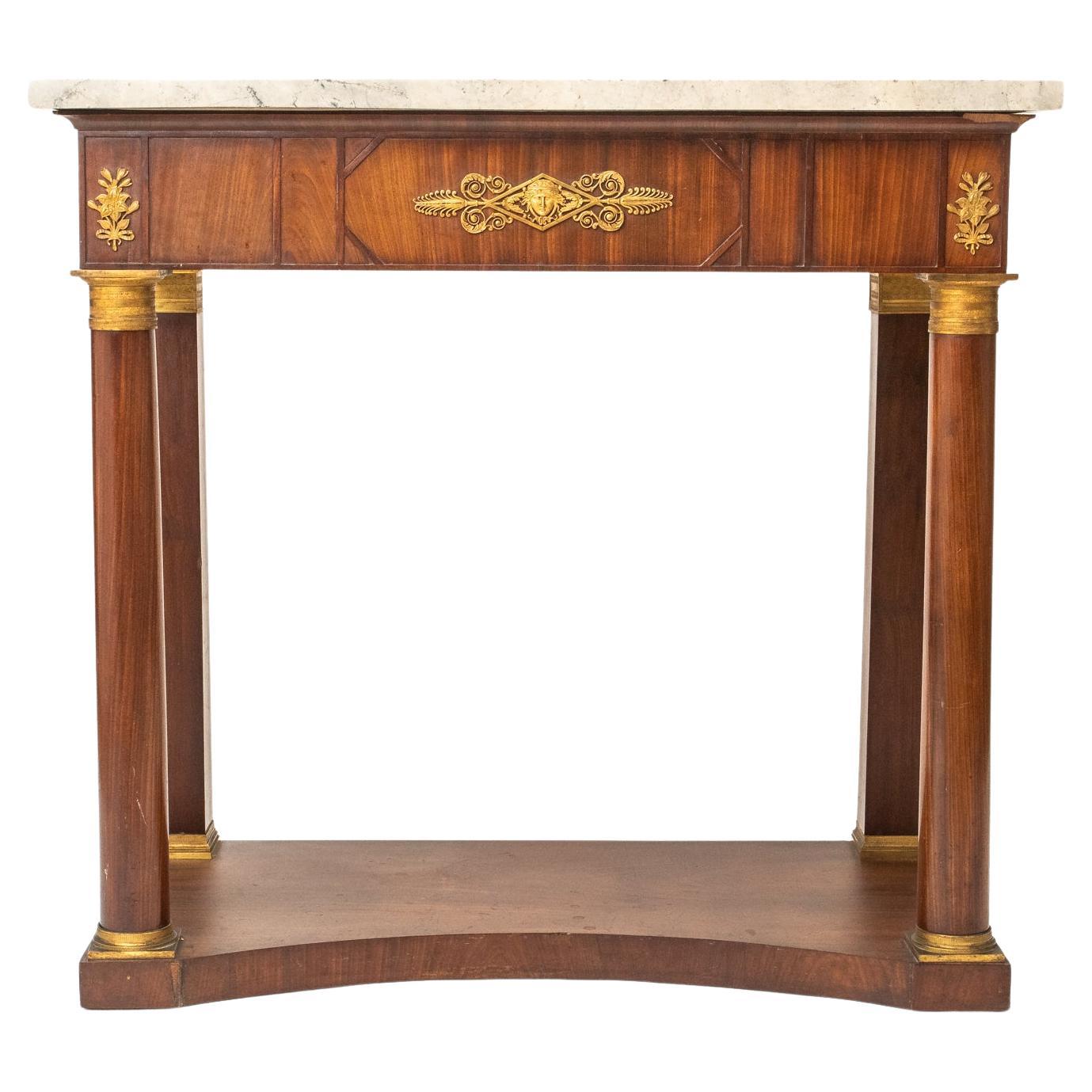 19th Century Empire Console Italy 1810 Marble Top Bronze Fittings