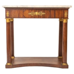 19th Century Empire Console Italy 1810 Marble Top Bronze Fittings