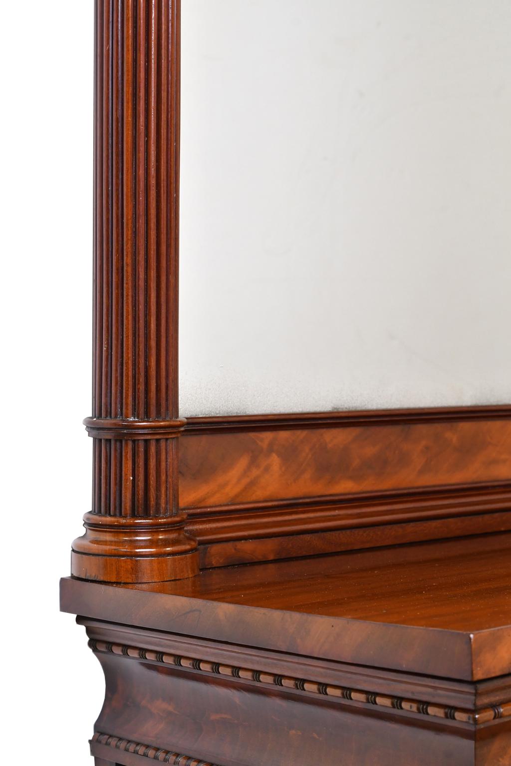 Tall Neoclassical-Style Console & Pier Mirror in Mahogany, Denmark, c. 1830 6
