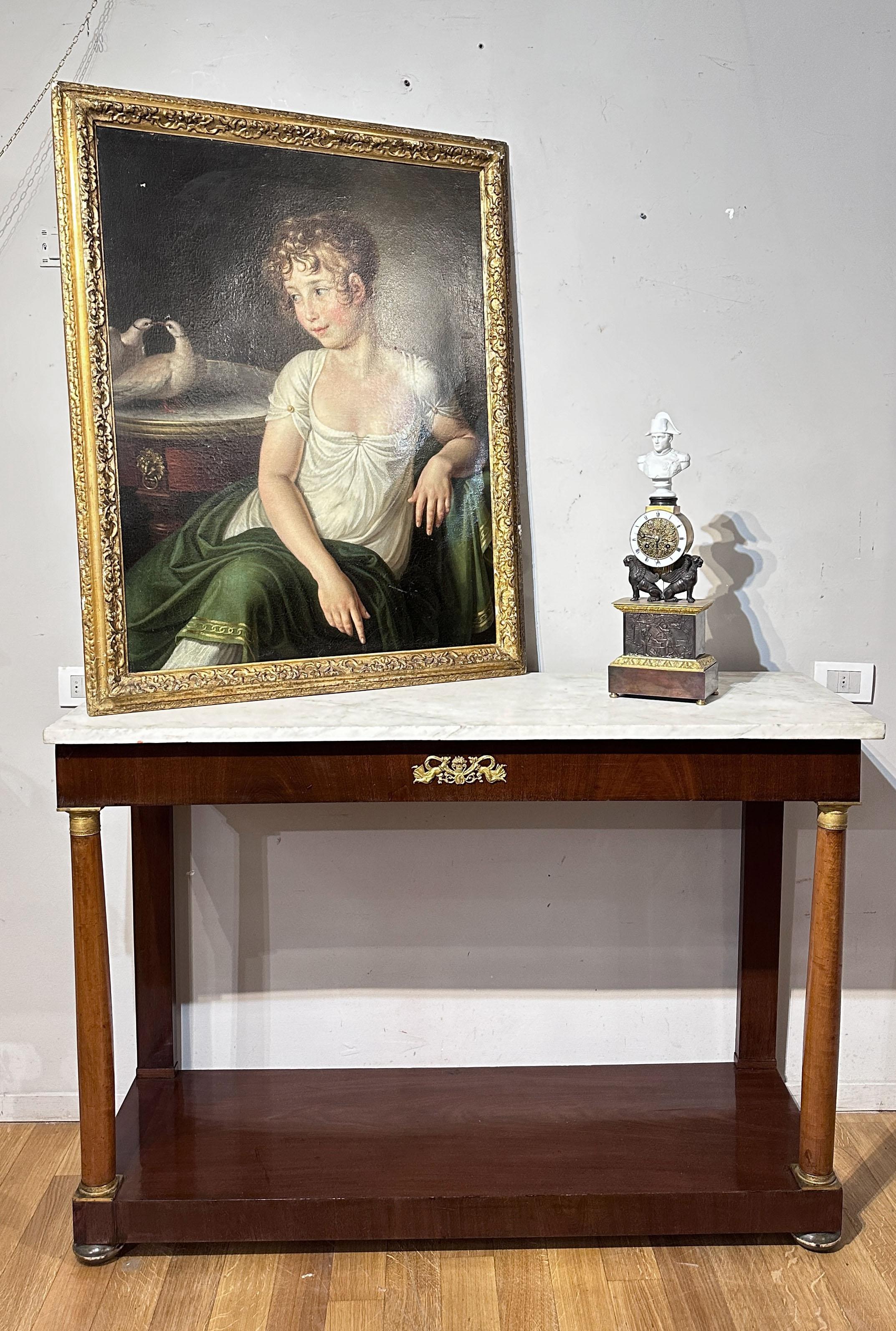 19th CENTURY EMPIRE CONSOLE IN MAHOGANY AND FIR  For Sale 1