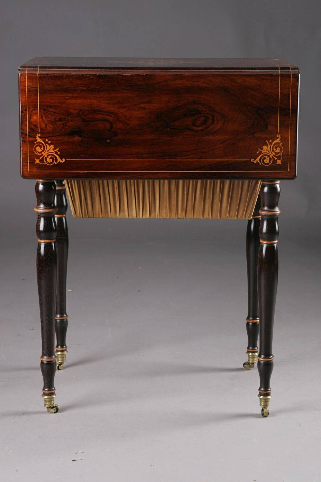 Veneer 19th Century Empire English Sewing Table