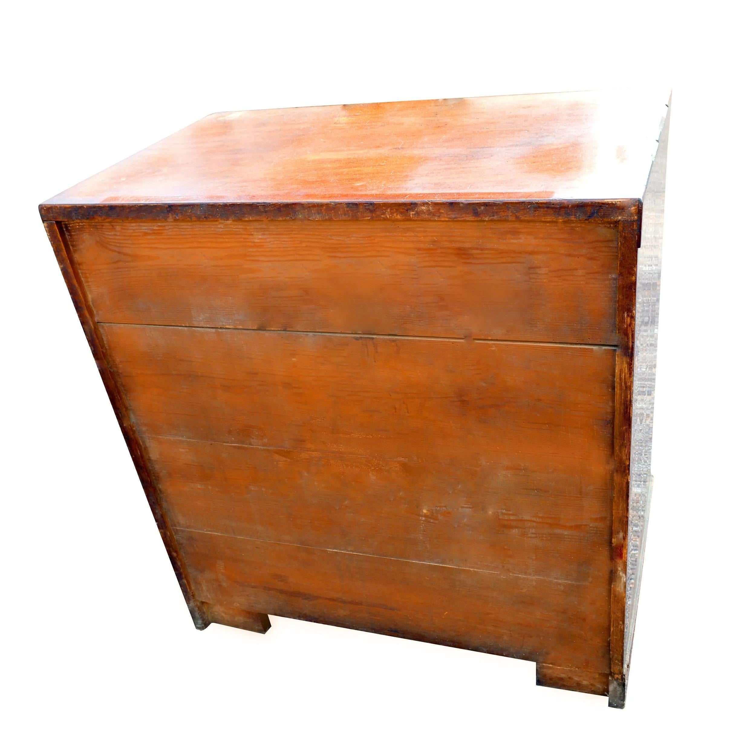 Mahogany 19th century Empire Four Drawer Chest For Sale