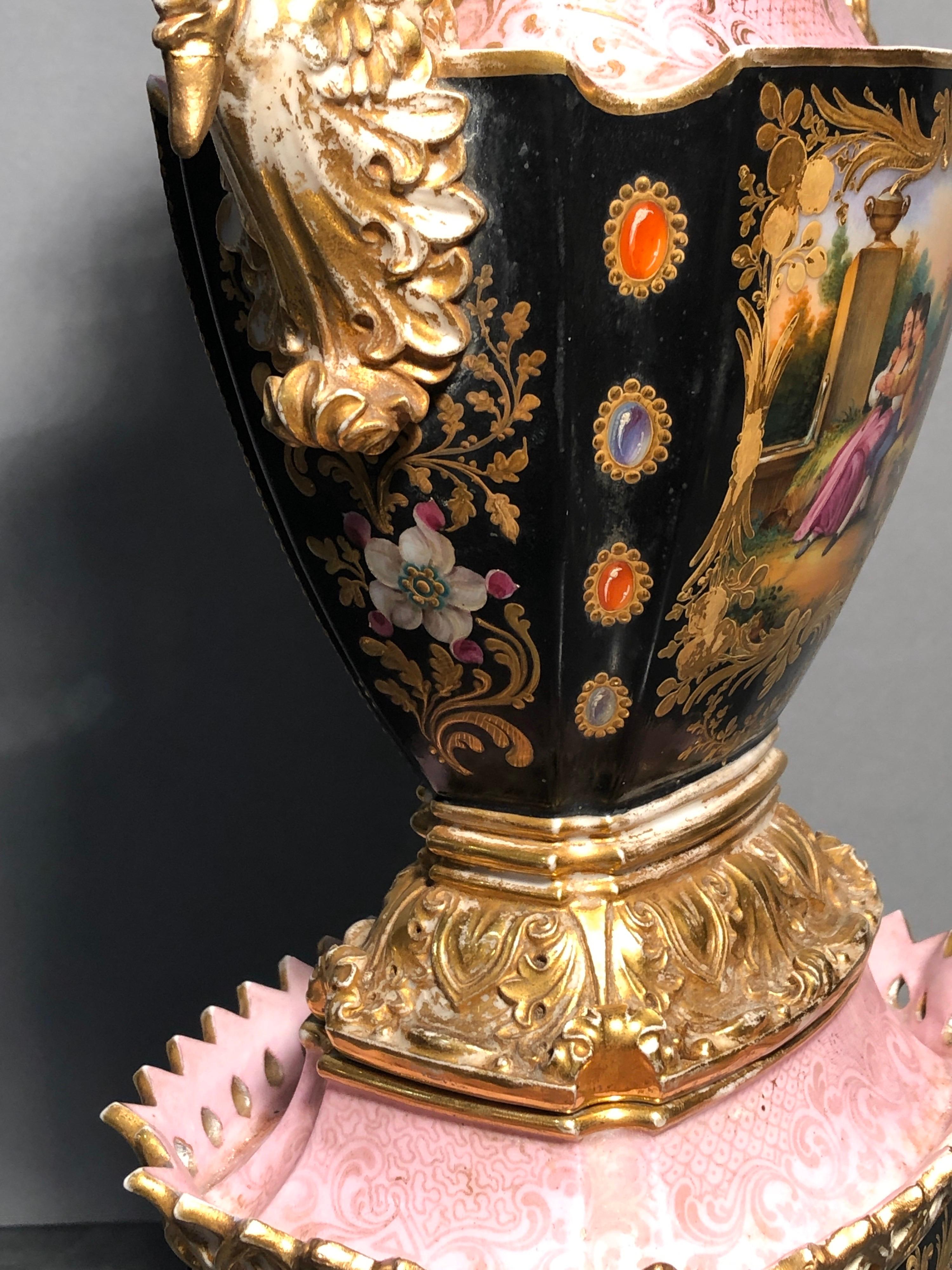 Jacob Petit Charles X du 19ème siècle  Vase 1820 en vente 2