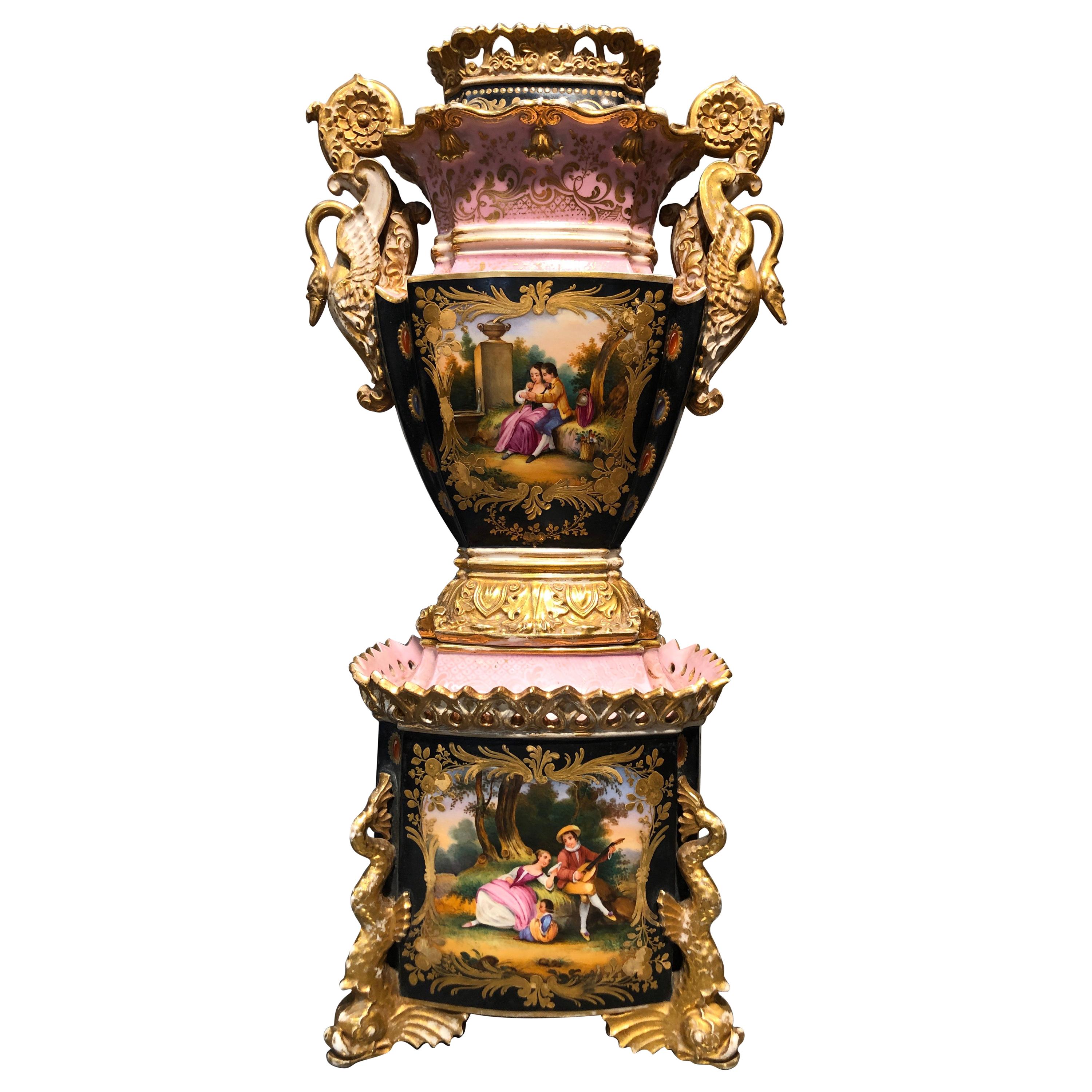 19th Century Jacob Petit Charles X  Vase 1820 For Sale