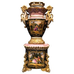 19th Century Empire France Porcelain Vase J.Petit, circa 1830