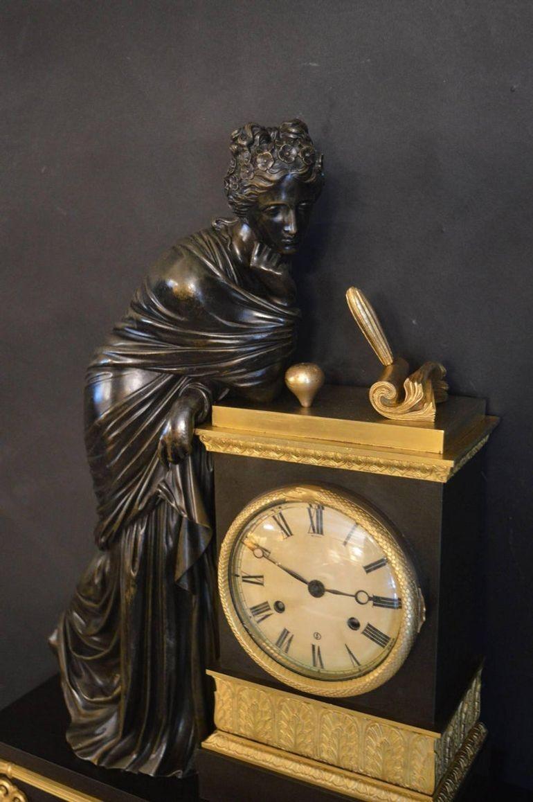 19th Century Empire Clock. Made in France.
