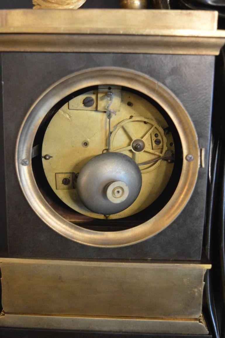 19th Century Empire French Clock For Sale 2