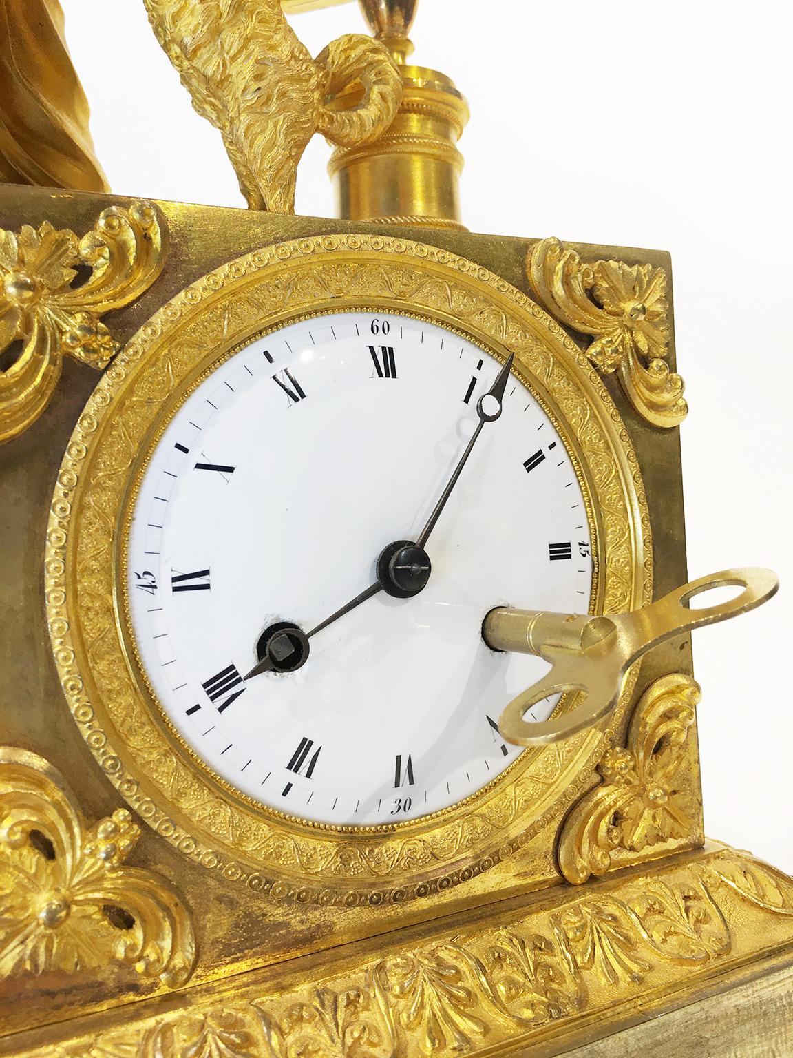 19th Century Empire French Mantel Clock, circa 1820 11