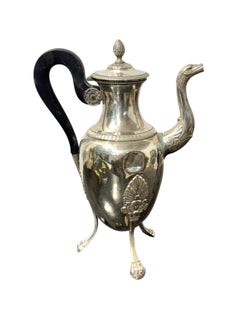 19th-Century Empire French Solid Silver Coffee Pot or Ewer