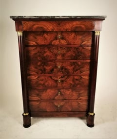 19th Century Empire French Walnut Chest of Drawers