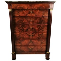 19th Century Empire French Walnut Chest of Drawers 19th Century Empire French Walnut Chest of Drawers
