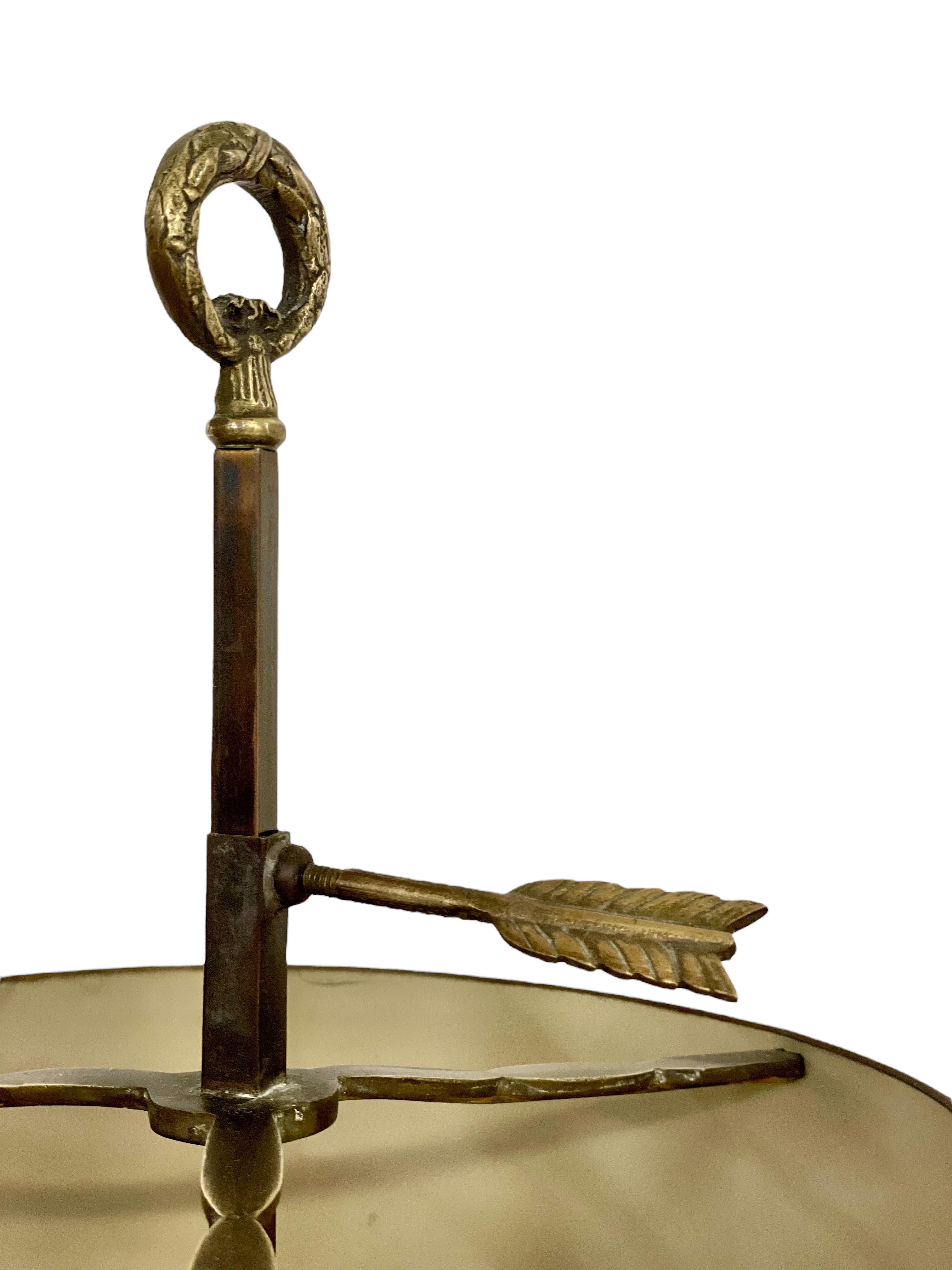 Empire-Tischlampe aus vergoldeter Bronze, Bouillotte, 19. Jahrhundert (Französisch) im Angebot