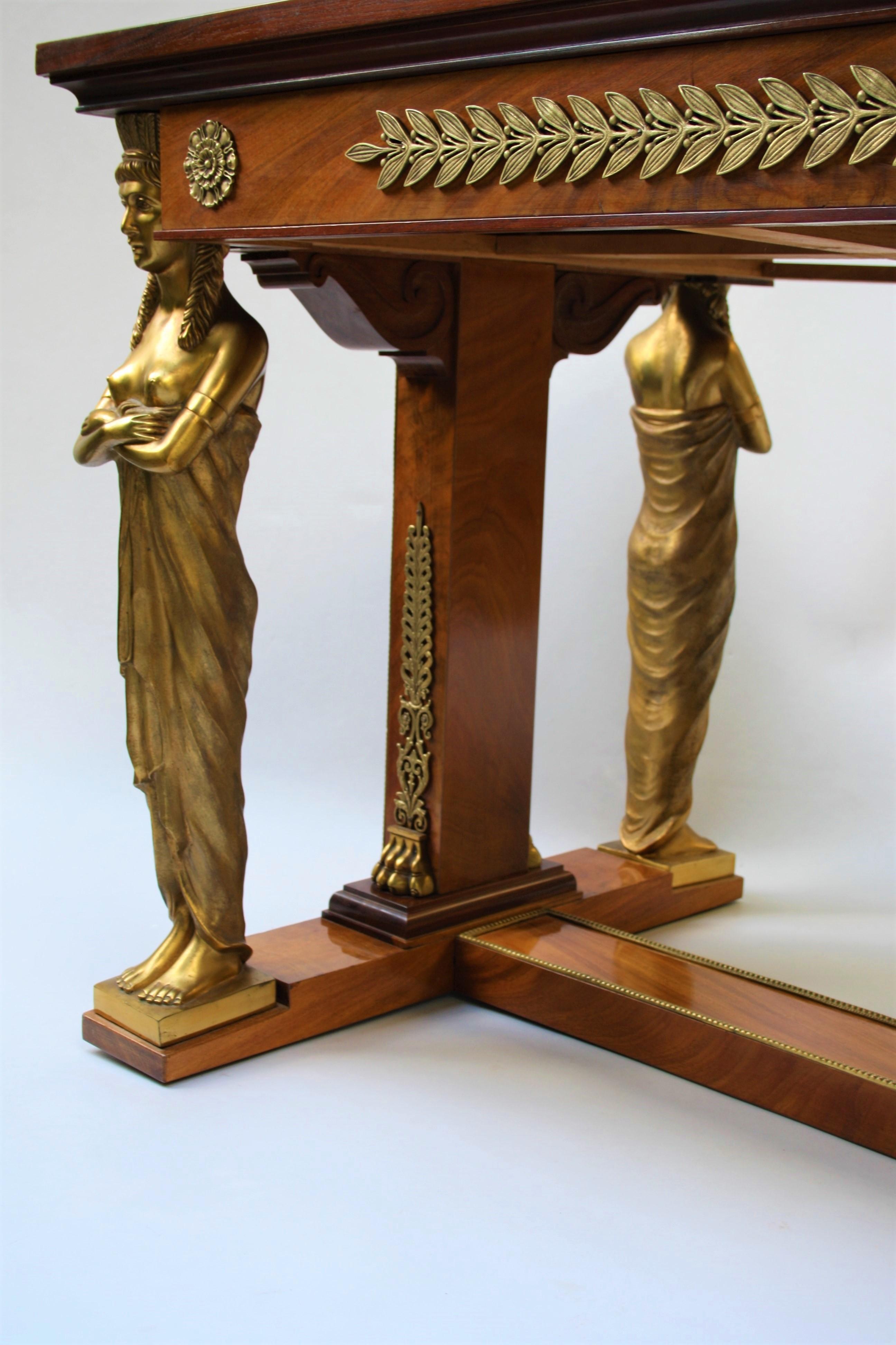 19th Century Empire Gilt Bronze Mounted Mahogany Desk after Jacob-Desmalter 6