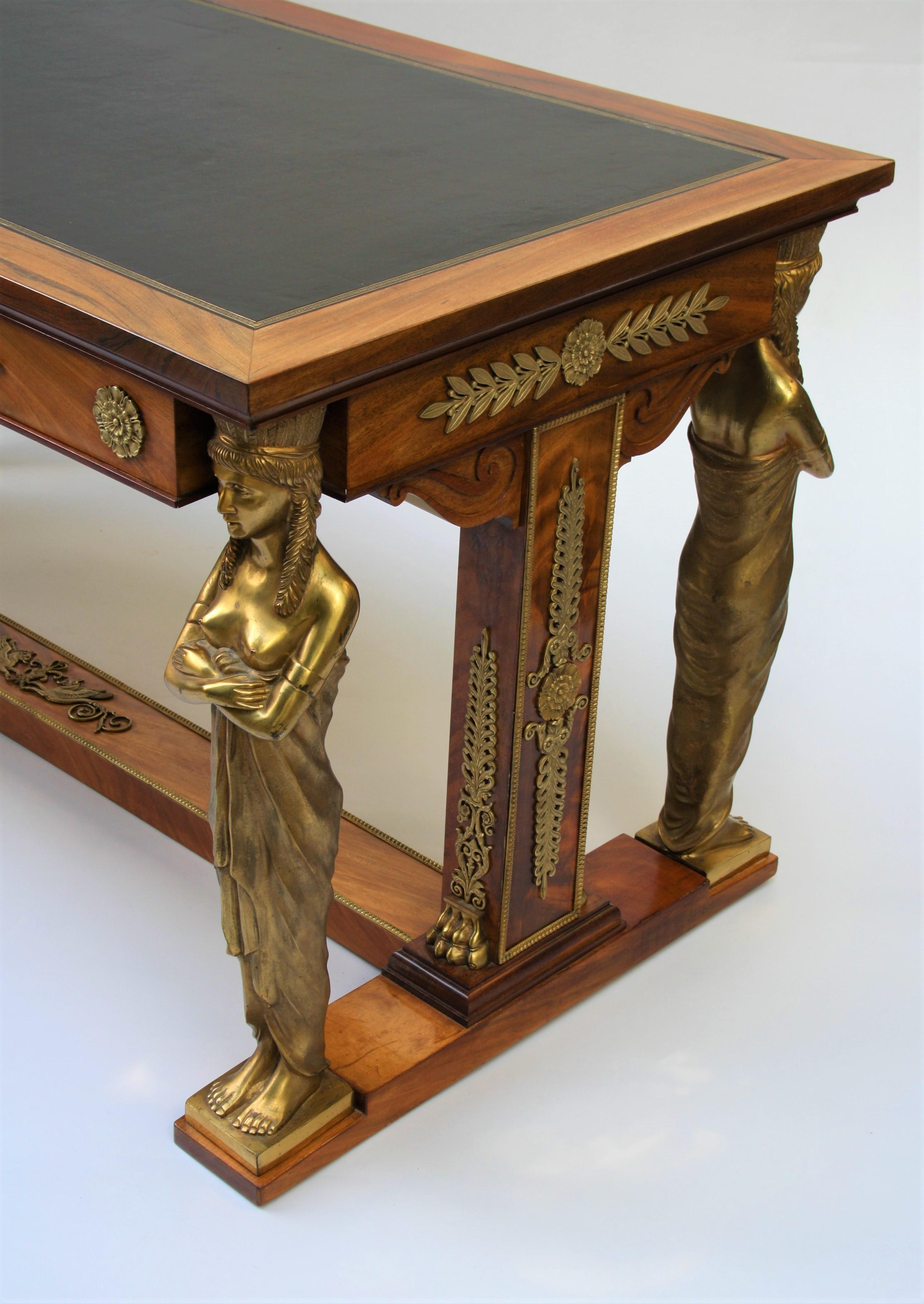 19th Century Empire Gilt Bronze Mounted Mahogany Desk after Jacob-Desmalter 2