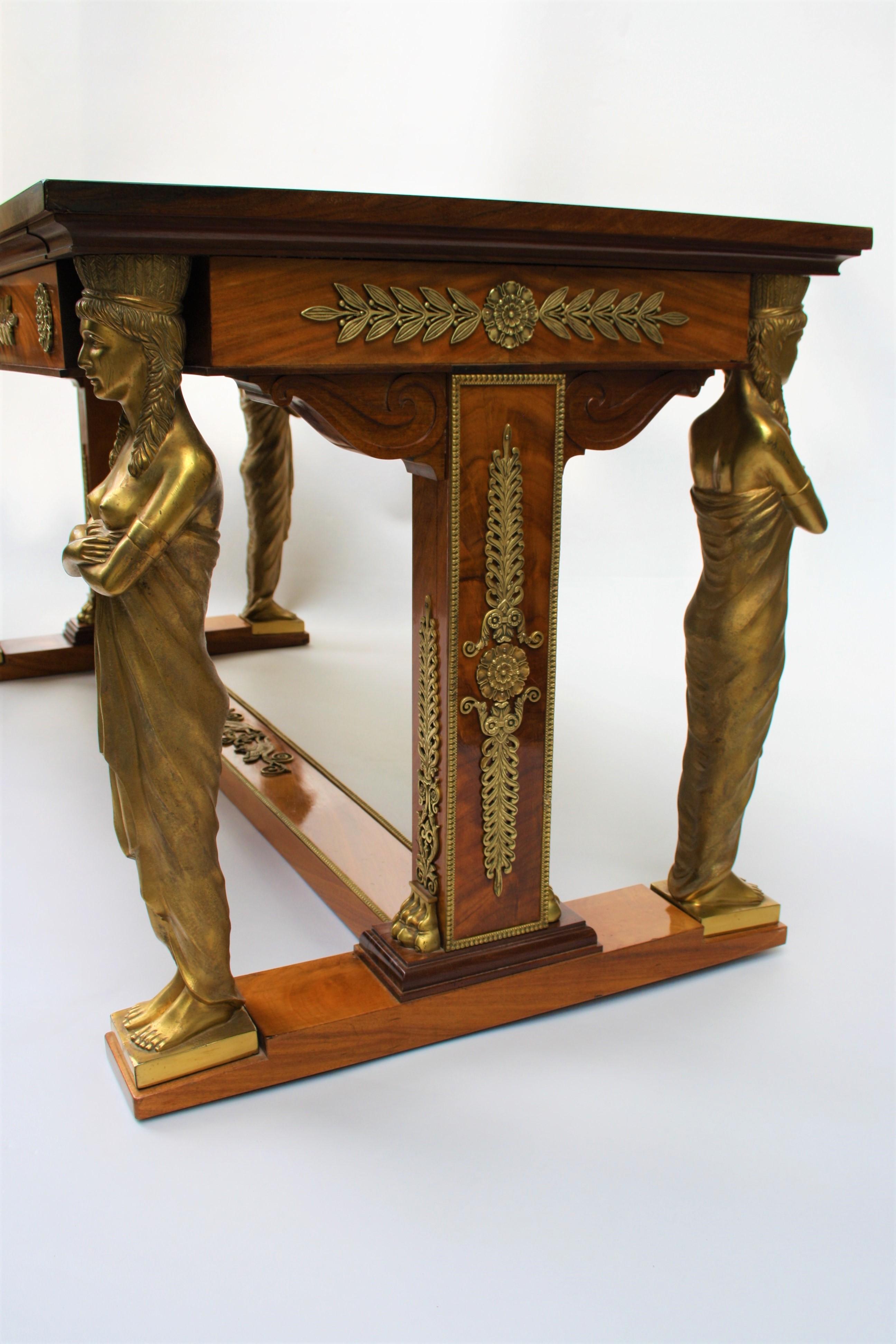 19th Century Empire Gilt Bronze Mounted Mahogany Desk after Jacob-Desmalter 3