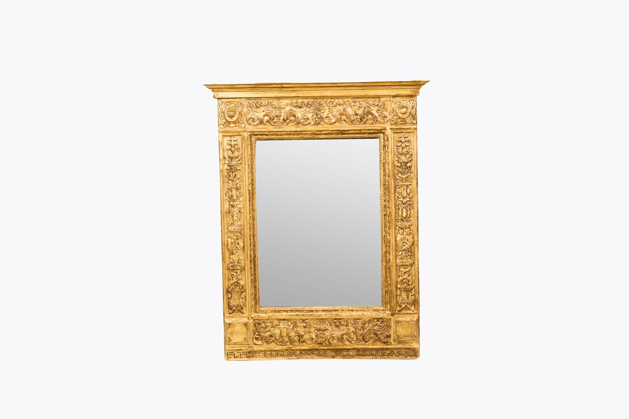 Empire-Wandspiegel aus Giltwood und Gesso aus dem 19. (Europäisch) im Angebot
