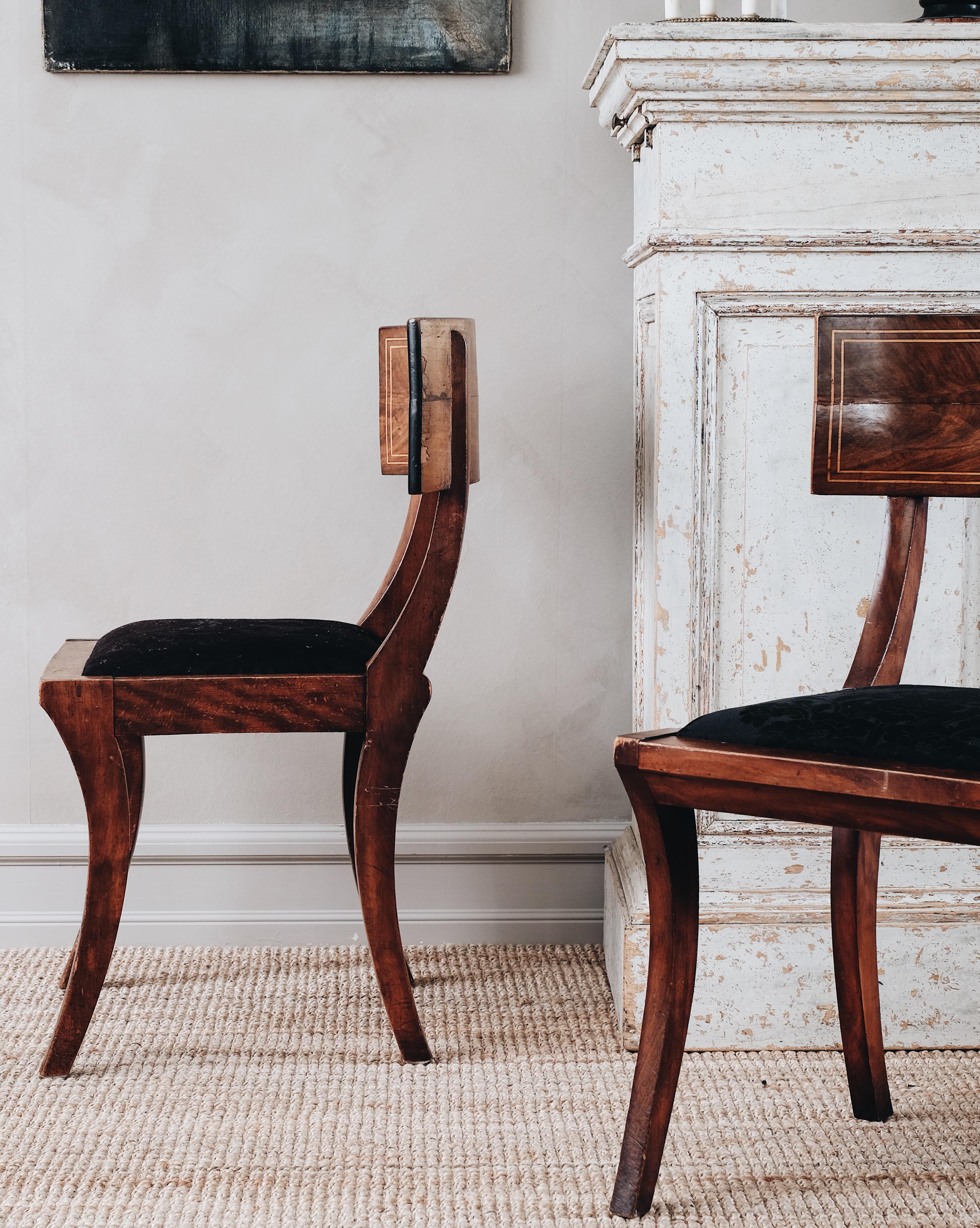 Mahogany 19th Century Empire Klismos Chairs