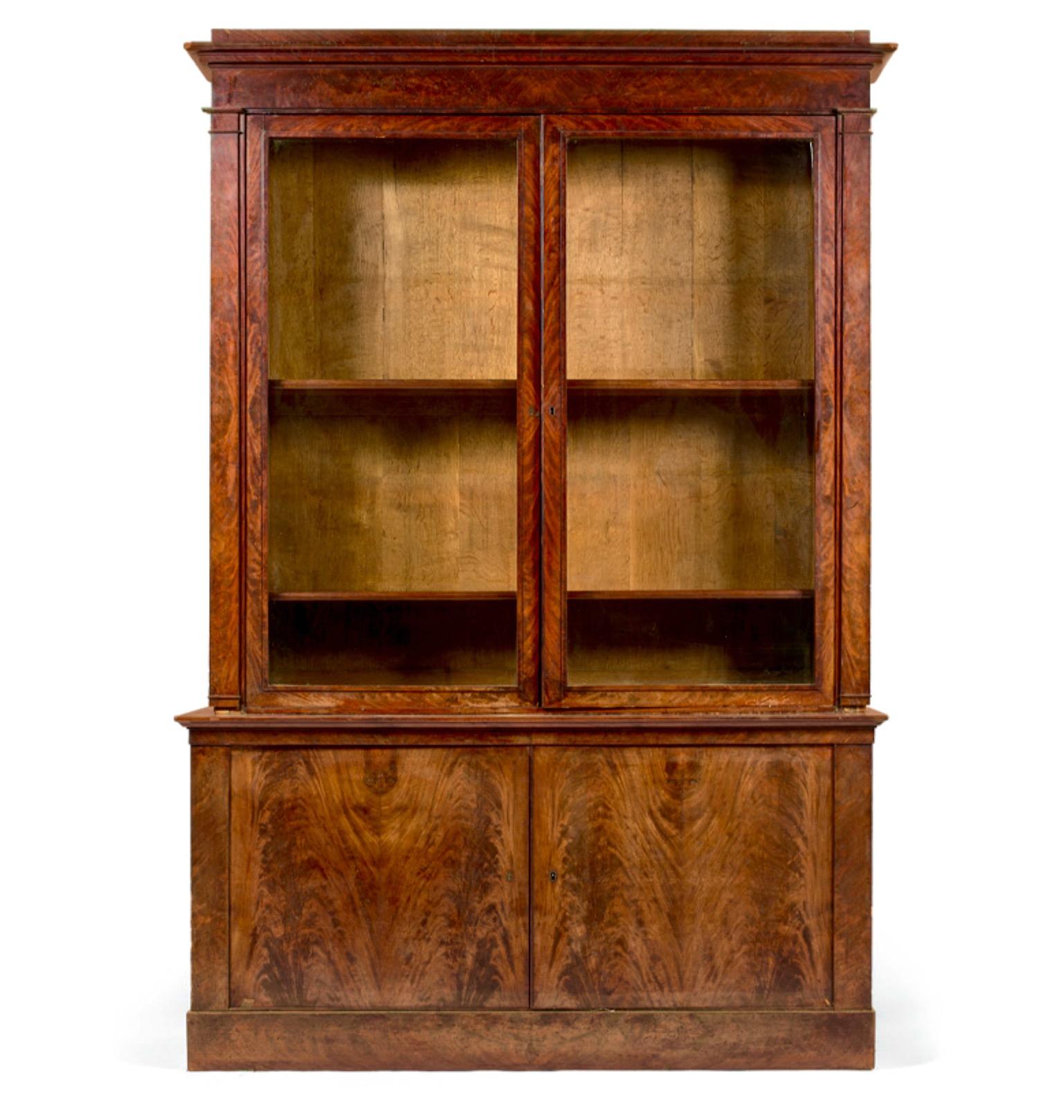 French 19th century Empire Mahogany Bookcase  For Sale