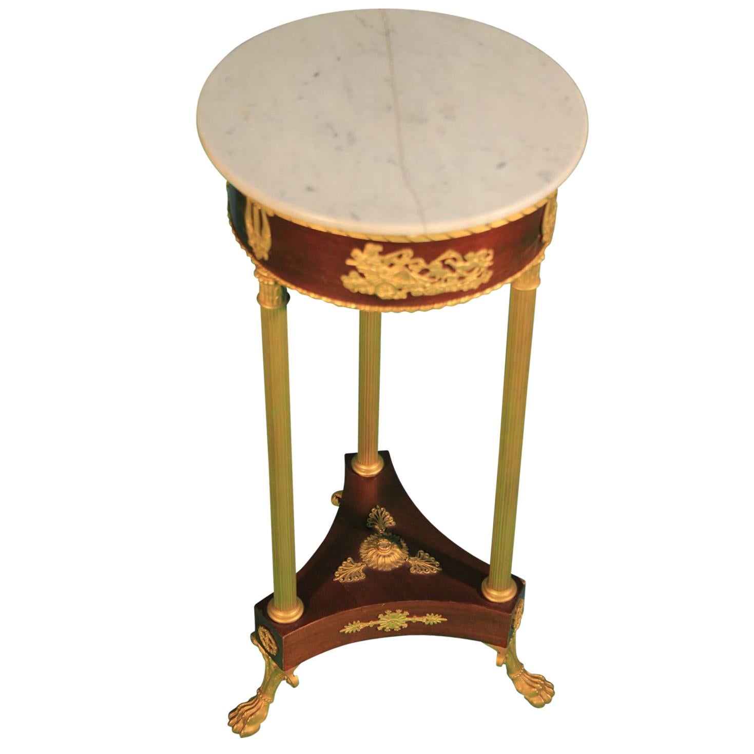 19th Century Empire Mahogany Gilt Bronze Russian Gueridon Table