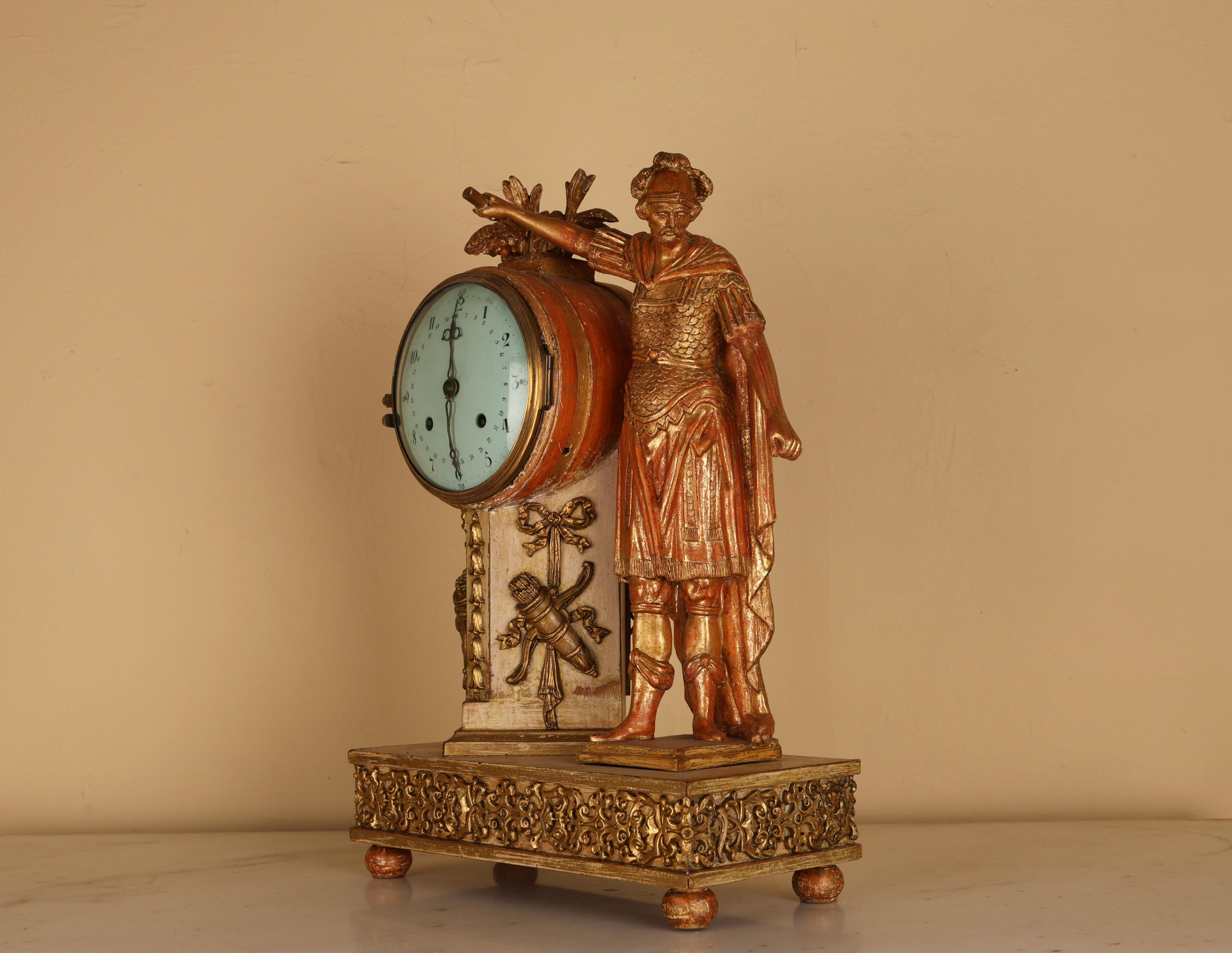 19th Century Empire Mantel Clock In Good Condition For Sale In Ljungby, SE