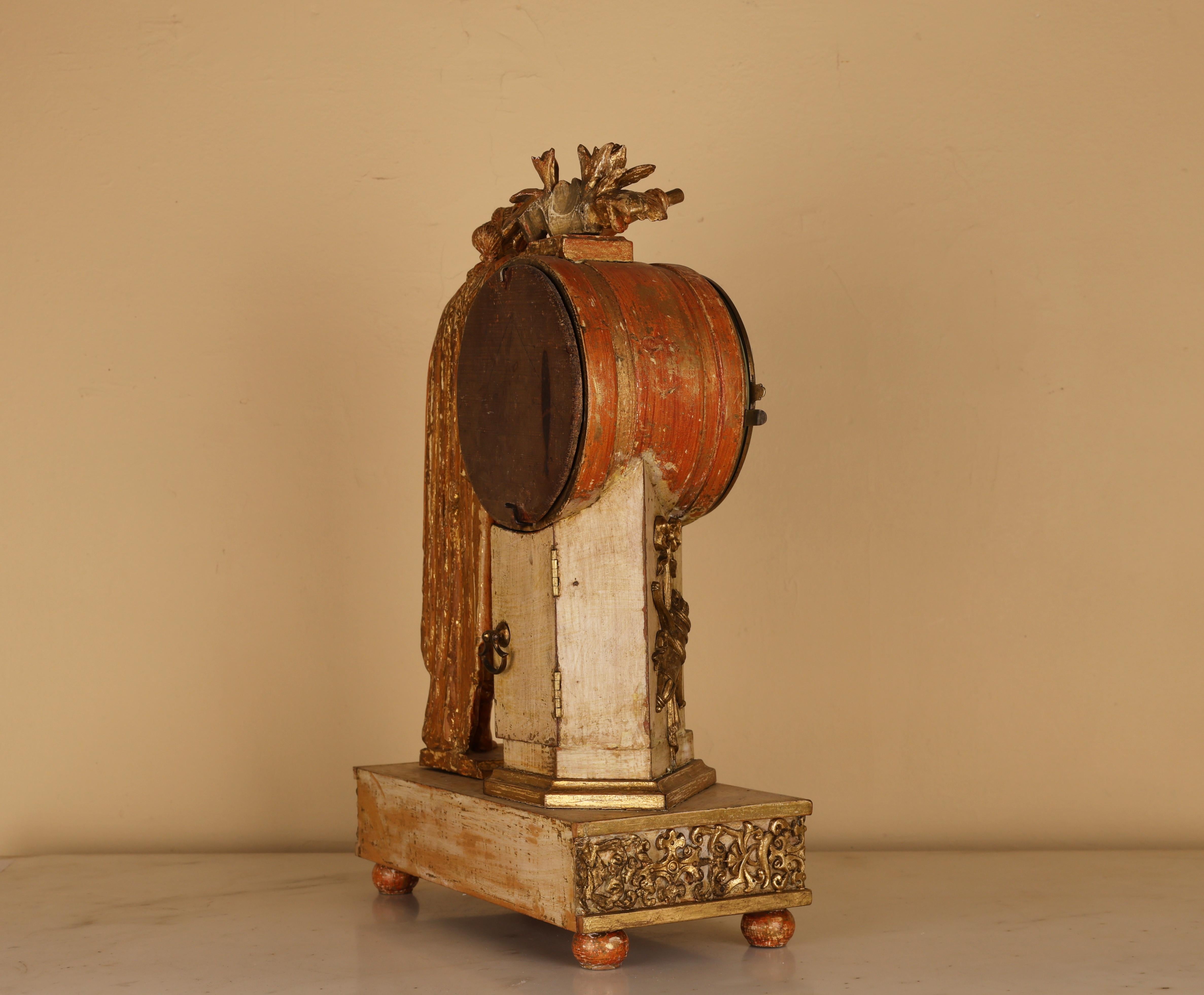 Wood 19th Century Empire Mantel Clock For Sale