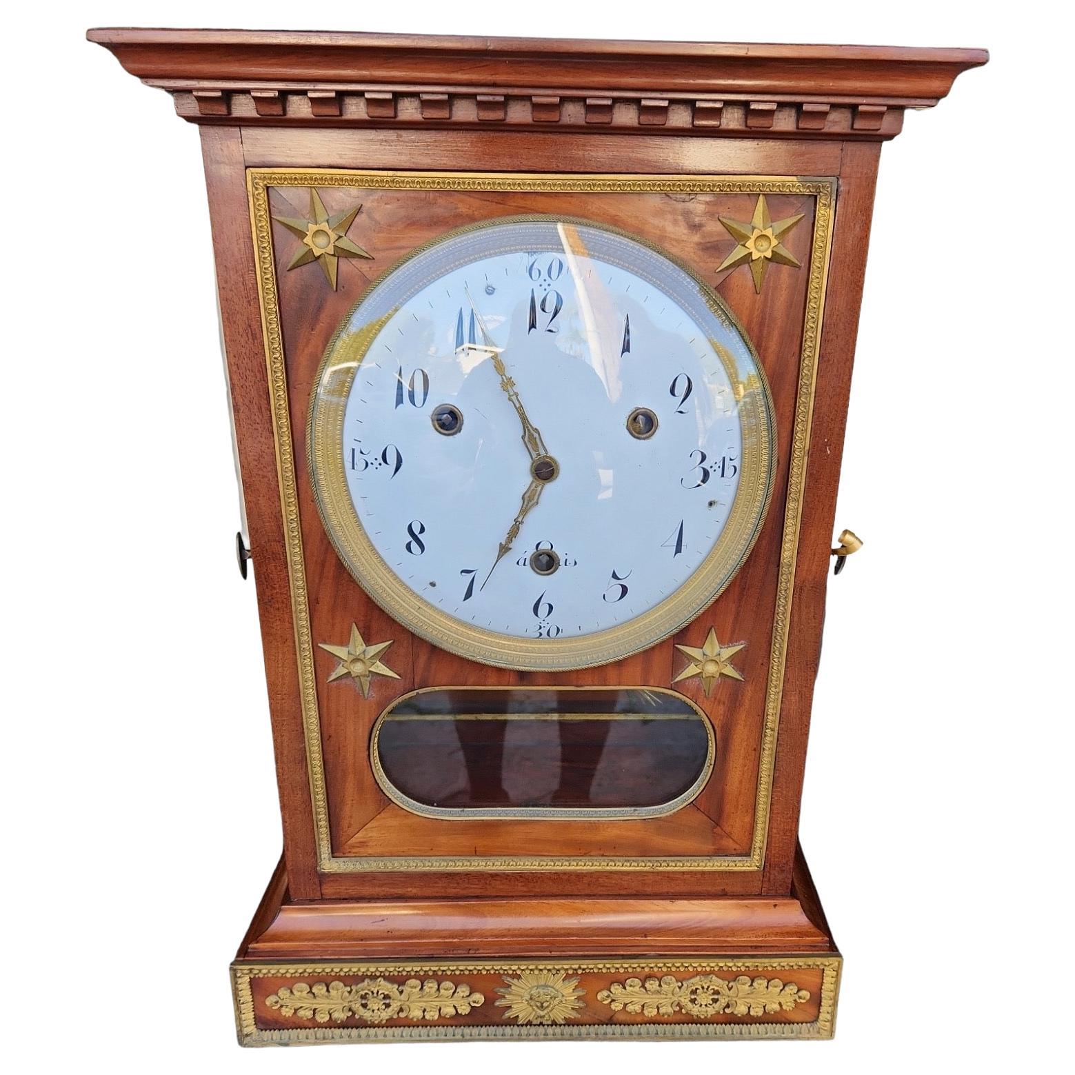 19th Century Empire Mantel Clock For Sale