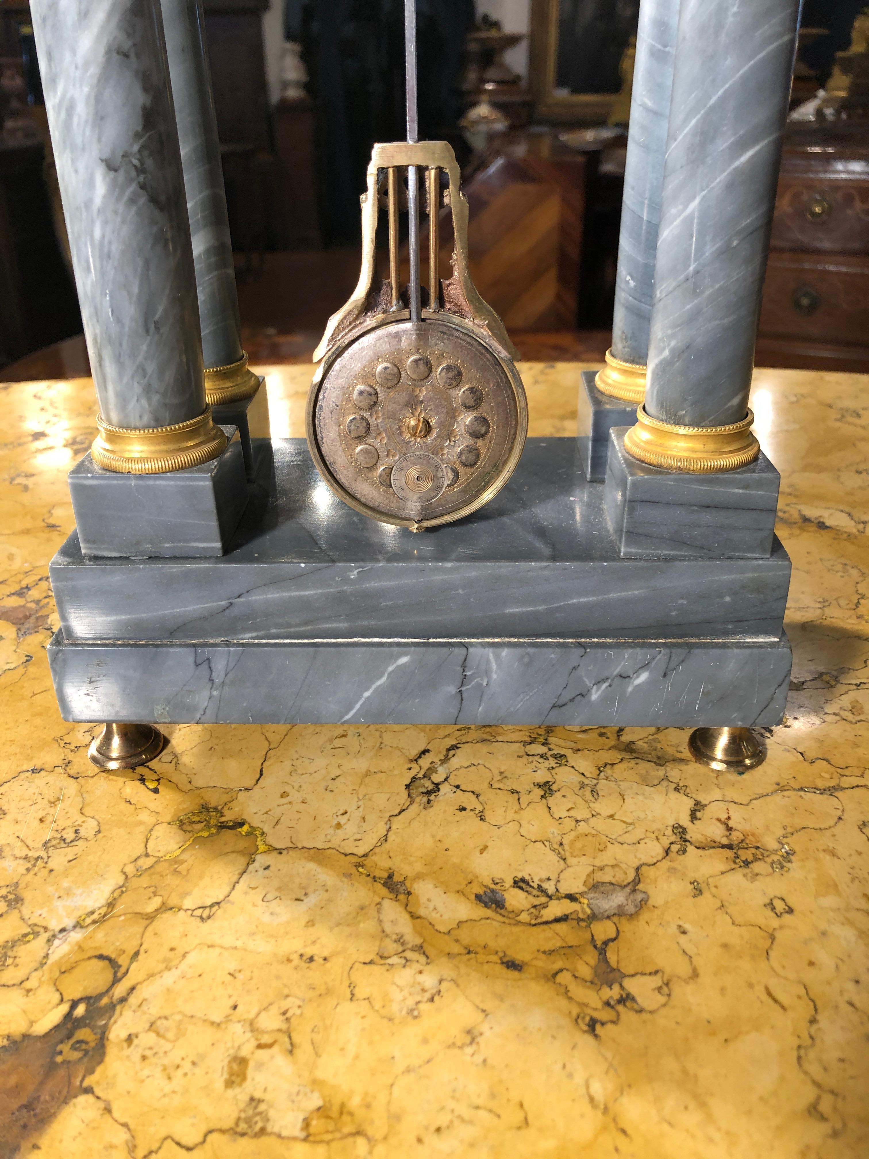 19th Century Empire Marble France Clock  6