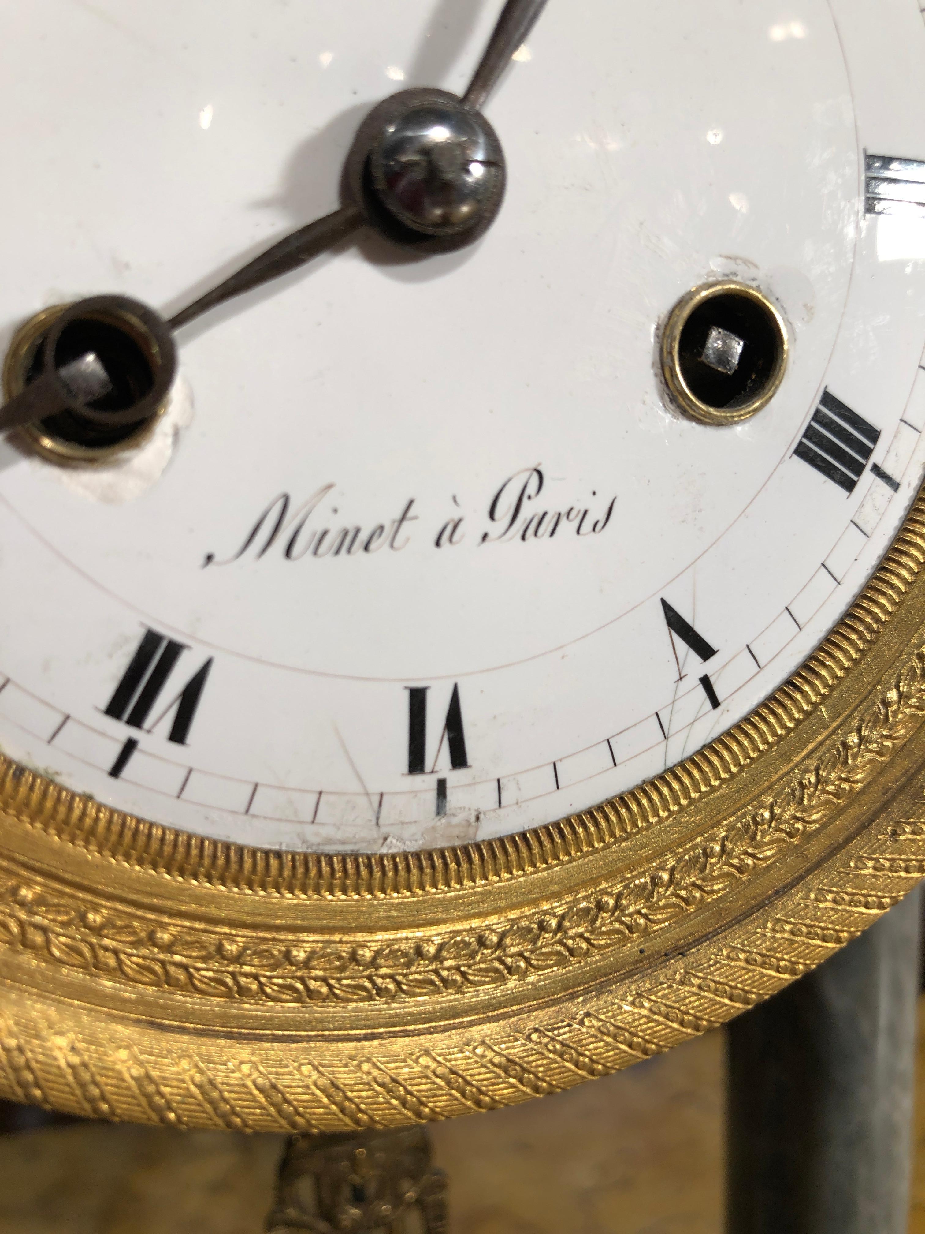 19th Century Empire Marble France Clock  In Good Condition In Roma, RM