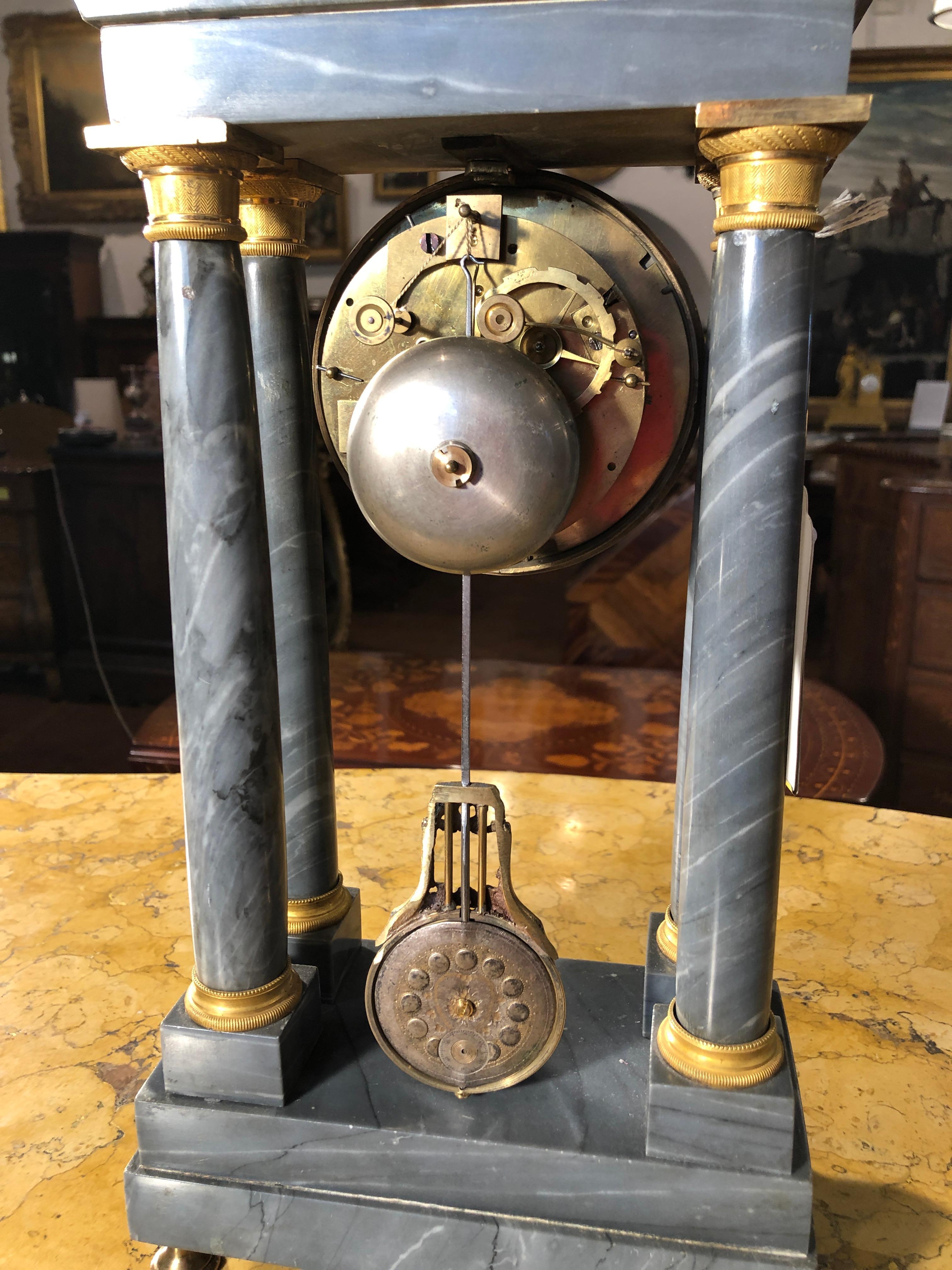 19th Century Empire Marble France Clock  2