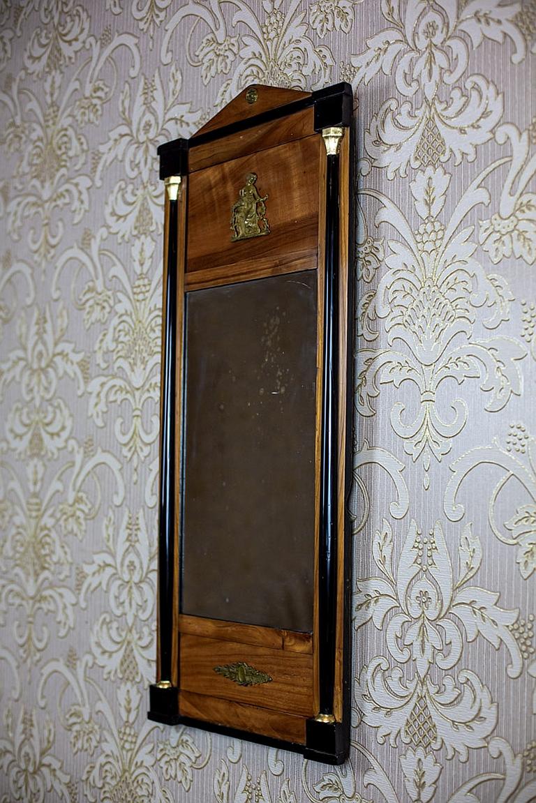 19th Century Empire Mirror with Brass Elements For Sale 2