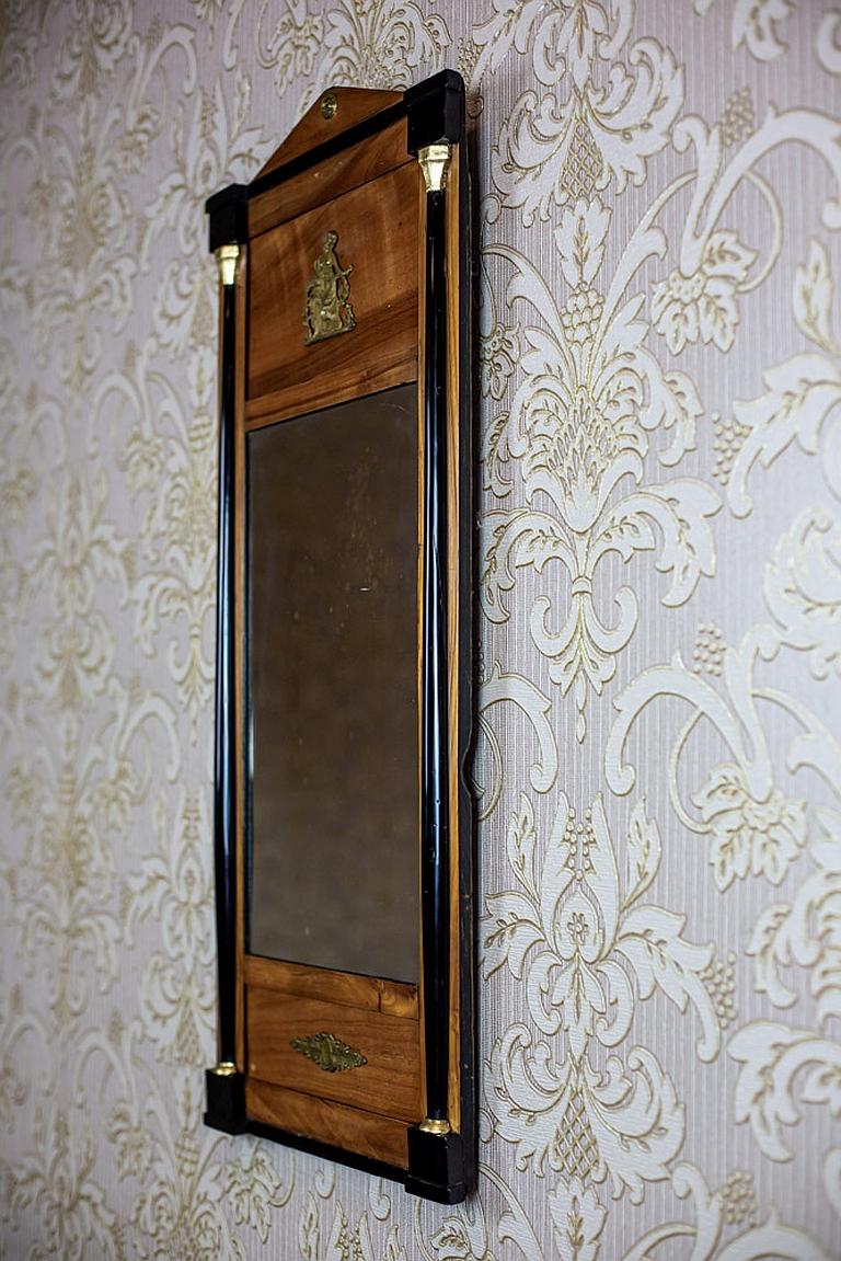 19th Century Empire Mirror with Brass Elements For Sale 4