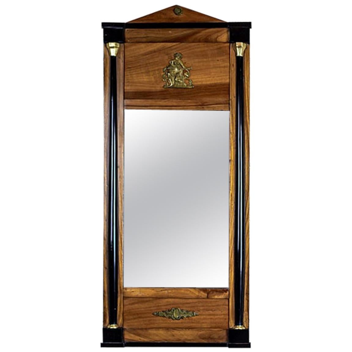 19th Century Empire Mirror with Brass Elements