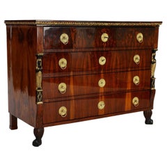Antique 19th Century Empire Nutwood Chest of Drawers, Museums Quality, Austria ca. 1815