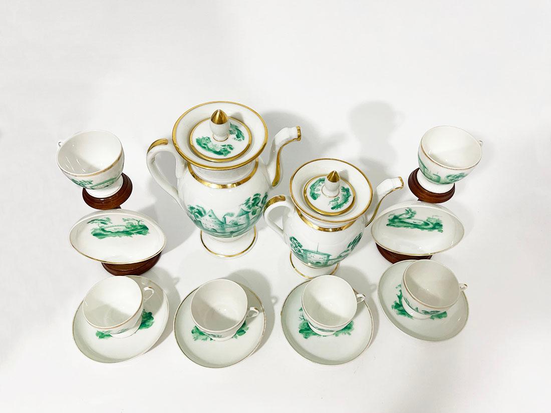 French 19th Century Empire Old Paris porcelain tea and coffee set For Sale